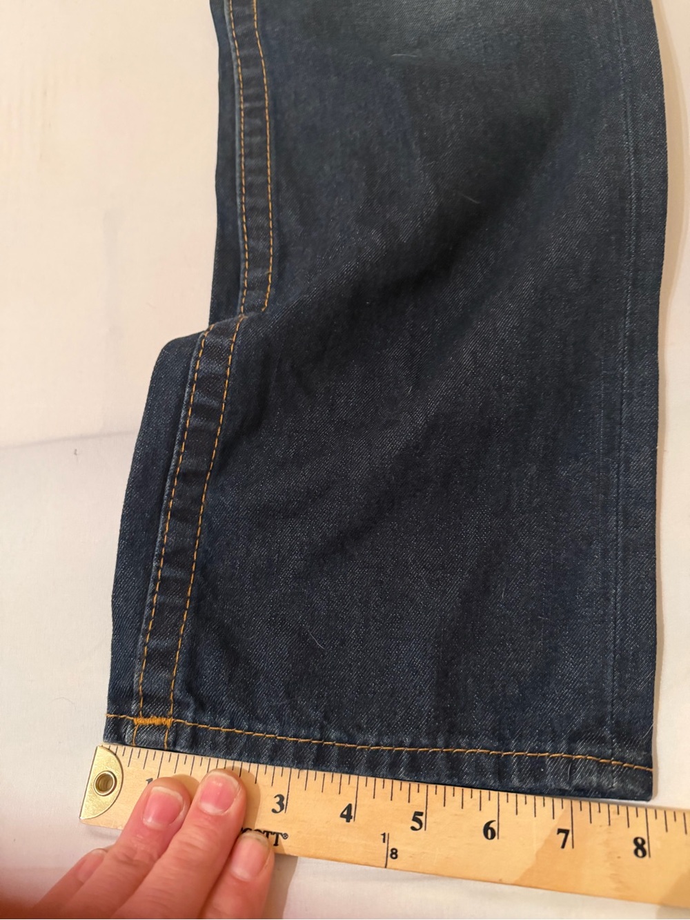 True Religion Ricky Big T Jeans 33x34 Blue Thick Stitch Flap Pockets Made In USA - Picture 13 of 16
